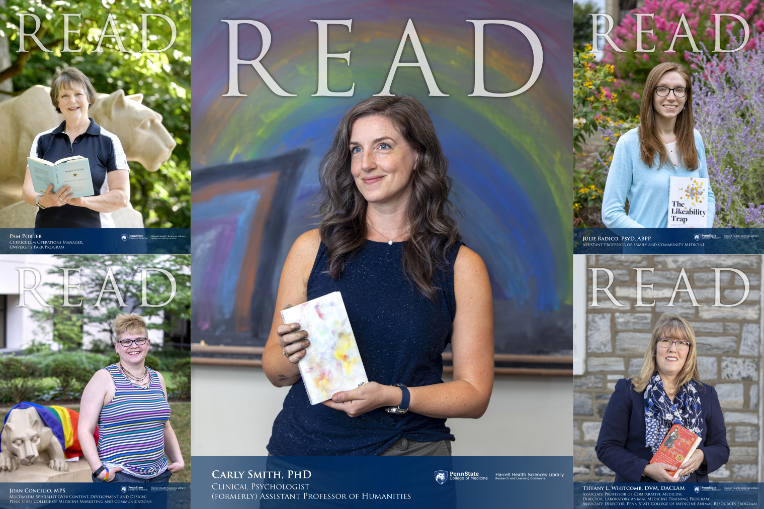 Picture shows the 2020 Read honorees: Left: Pam Porter and Joan Concilio. Middle: Carly Smith. Right: Julie Radio and Tiffany Whitcomb