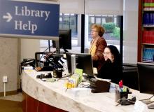 Library Help at the library service desk