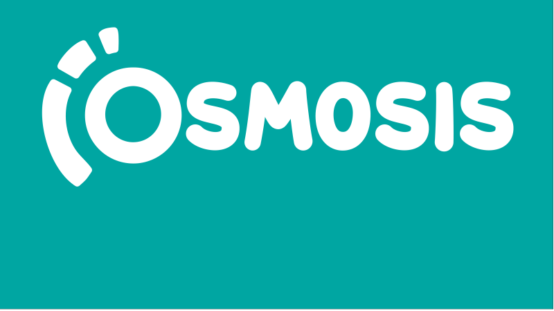 Osmosis logo with a green background.